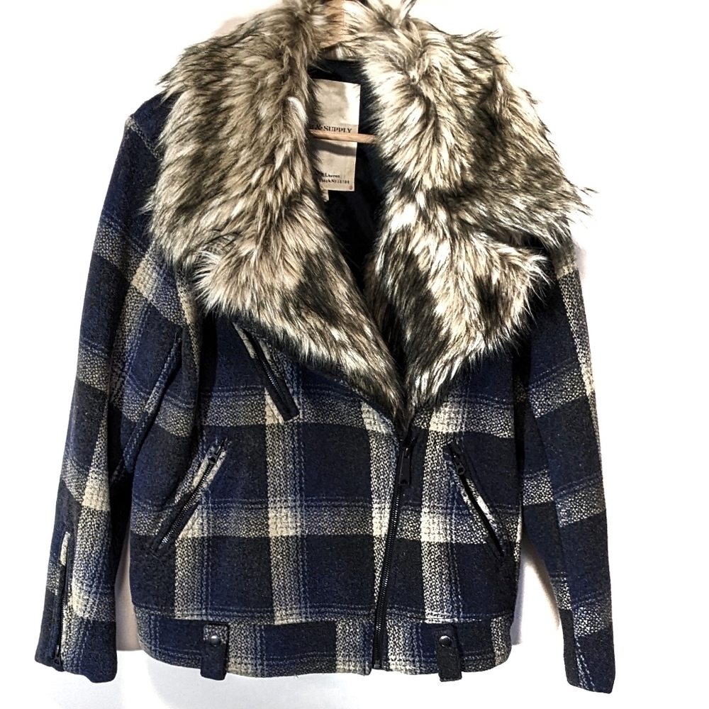 Vintage Denim Supply Ralph Lauren Winter Jacket Bomber Lined Plaid M